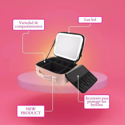 LumiBeauty Pro™ (cosmetiquero con espejo y luz led)