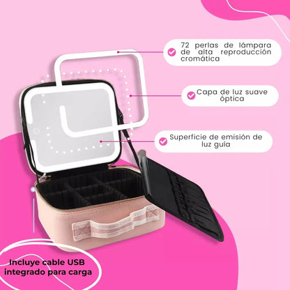 LumiBeauty Pro™ (cosmetiquero con espejo y luz led)