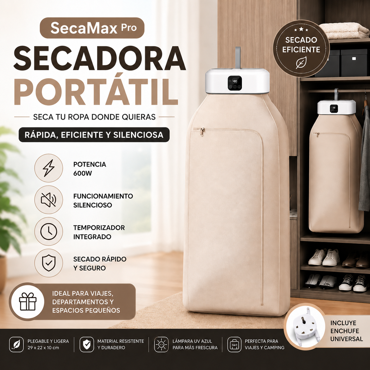 SecaMax Pro™ (Secadora Ropa Portatil)