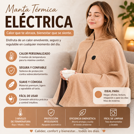 CalorPortátil™ (Manta Calefactora Eléctrica Carga USB)
